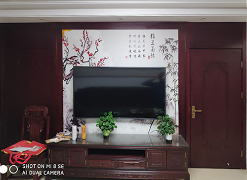 花溪中式家庭装修电视柜效果展示